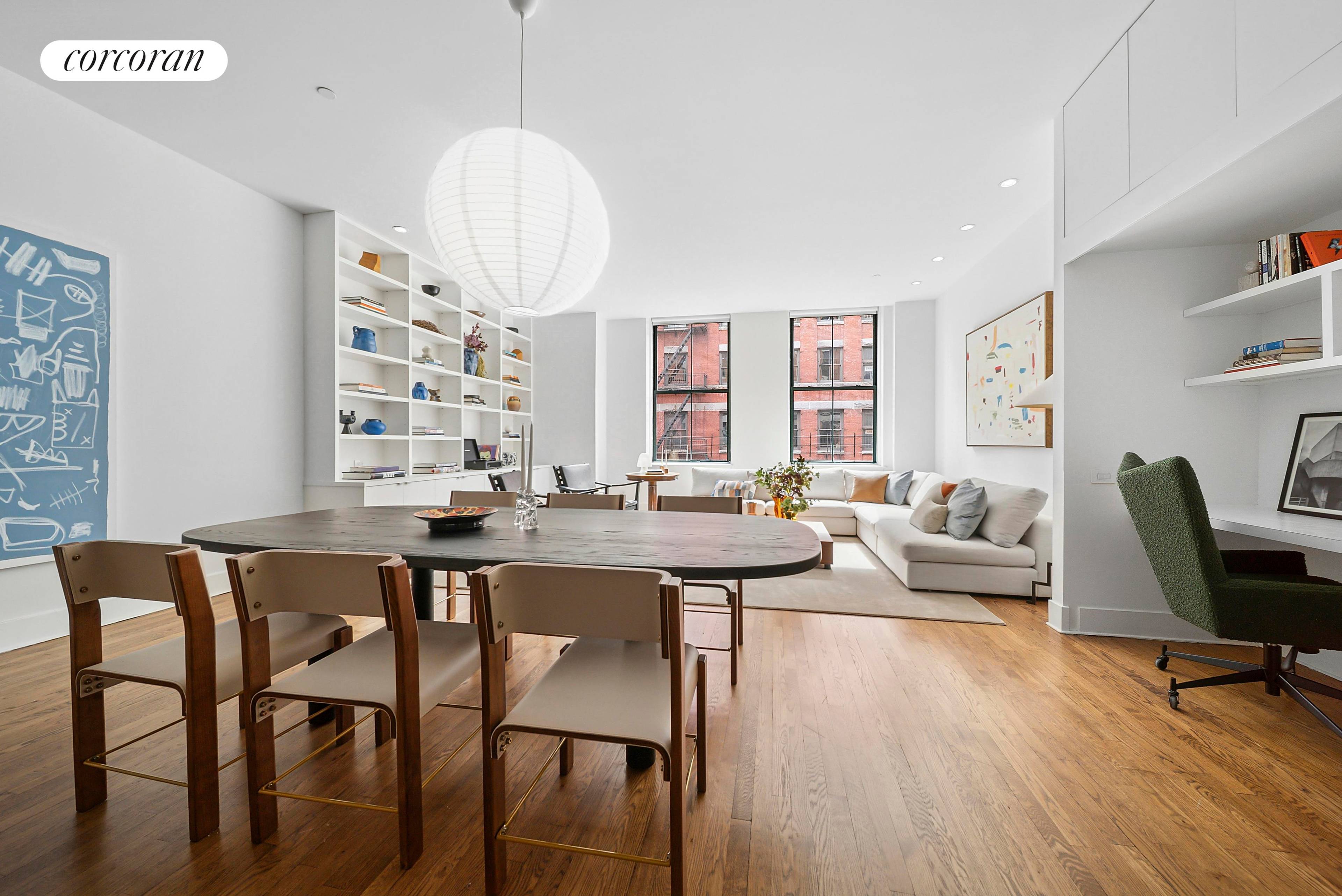Stylish and Sun drenched Loft on Tribeca's Most Beautiful Block !