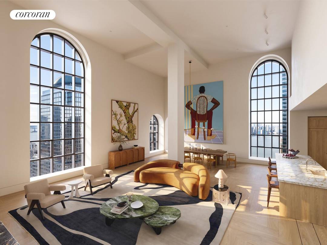 THE TRIBECA CROWN A RALPH WALKER MASTERPIECE Penthouse South at One Hundred Barclay is a 7, 062 square foot duplex of exceptional scale and character, offering a rare opportunity to ...