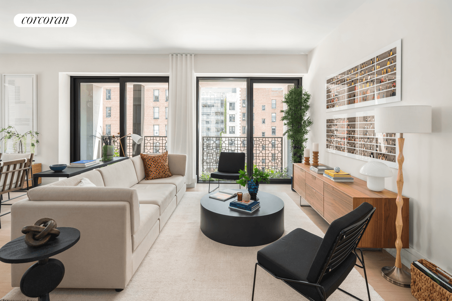 Designed by COOKFOX Architects and offering a 1, 676 SF interior and 122 SF of planted and irrigated outdoor loggias, Residence 16B is half floor two bedroom, two and a ...