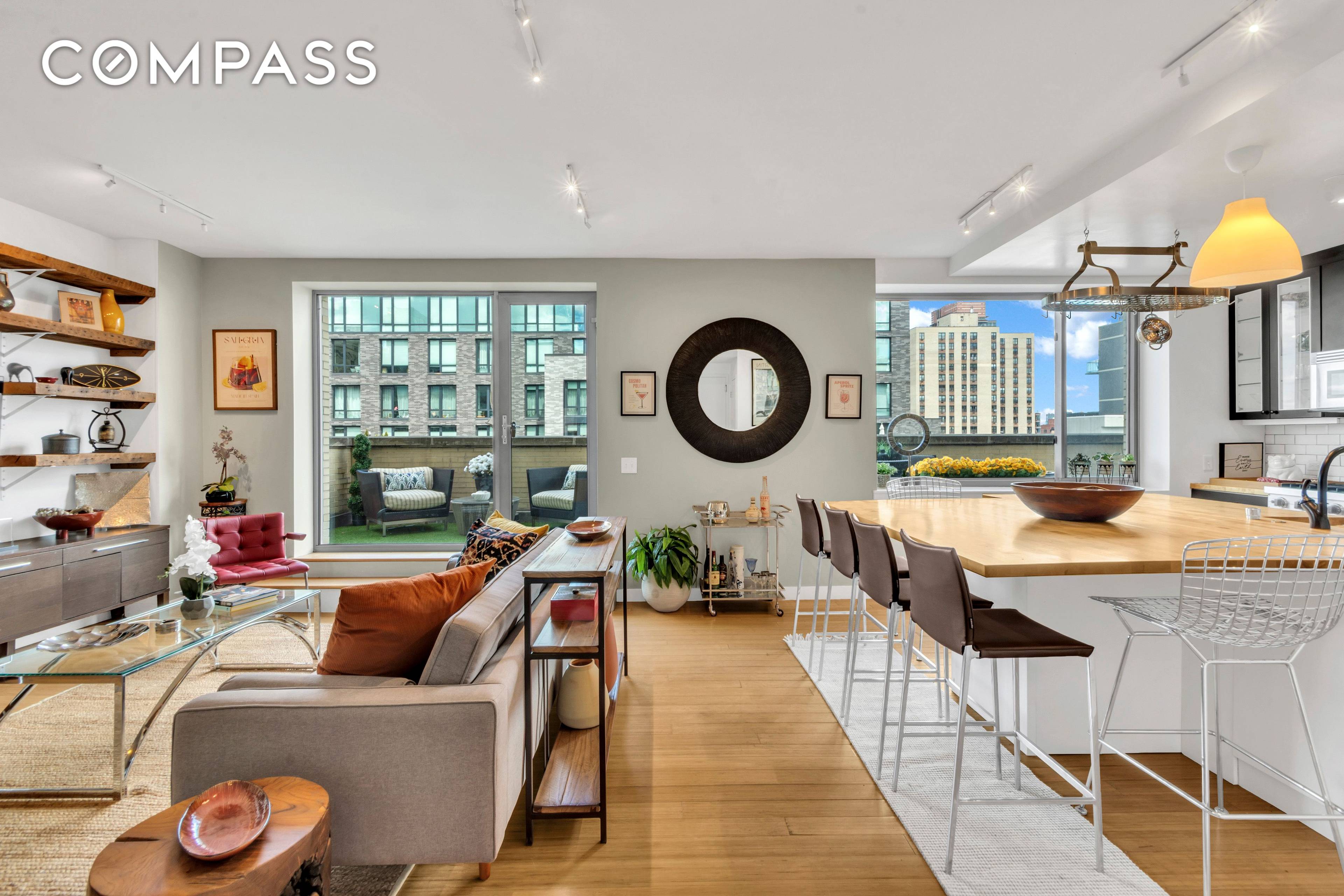 Stunning 3 Bedroom, 2 Bath Residence with Panoramic Views and a Terrace that extends the entire length of the apartment.
