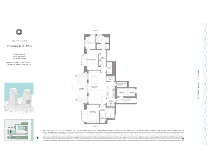 South Tower Residence 1405 at South Flagler House is a beautifully appointed west facing 2 BR, 2.