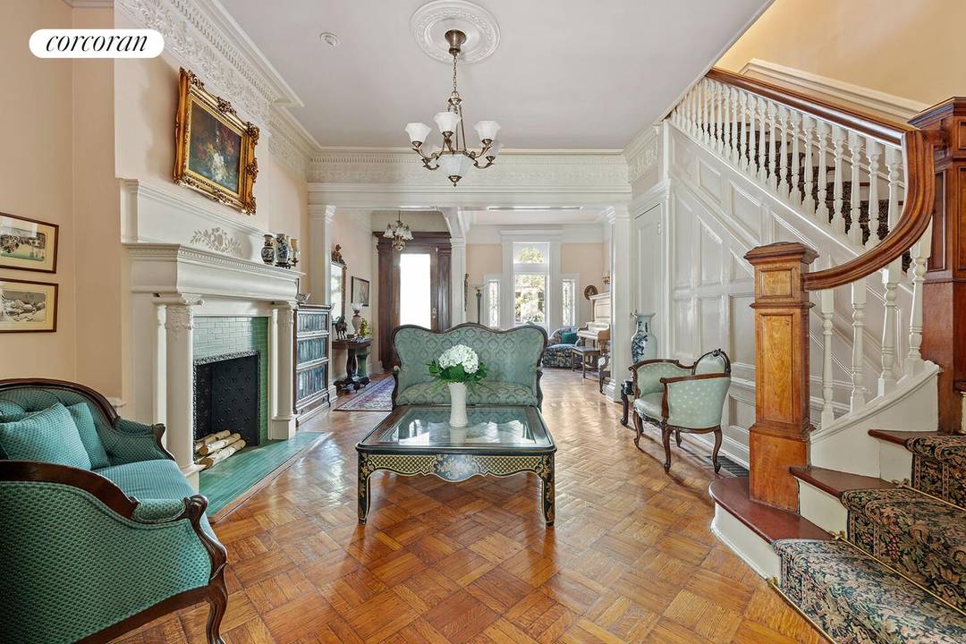 On one of Park Slope's most picturesque blocks, this gracious three story brownstone with English basement offers an exquisite blend of original detail and modern comforts.