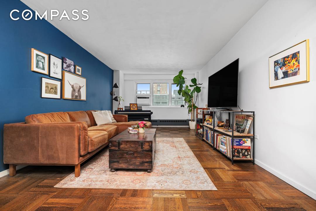 Perched on a high floor in the lush Concord Village community, Unit 10H at 230 Jay Street, is renovated, spacious, corner one bedroom co op offering comfort, functionality, and city ...