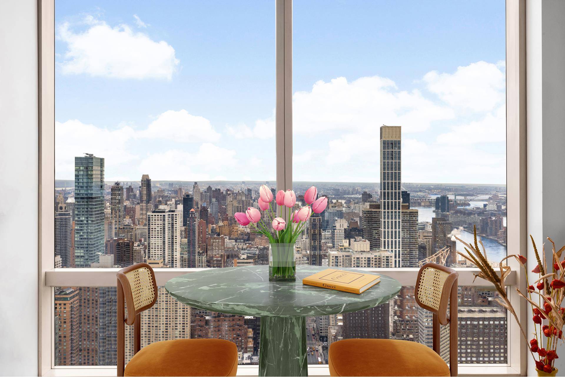 Residence 65A is situated on the highest floor at 845 United Nations Plaza for this special 2 bedroom offering.