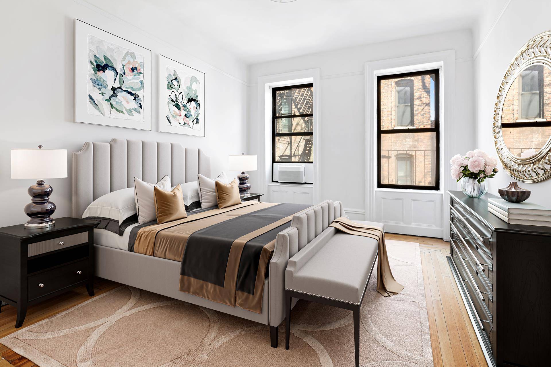 This 3BR apartment is situated on the 4th floor of an intimate prewar elevator cooperative in Morningside Heights.