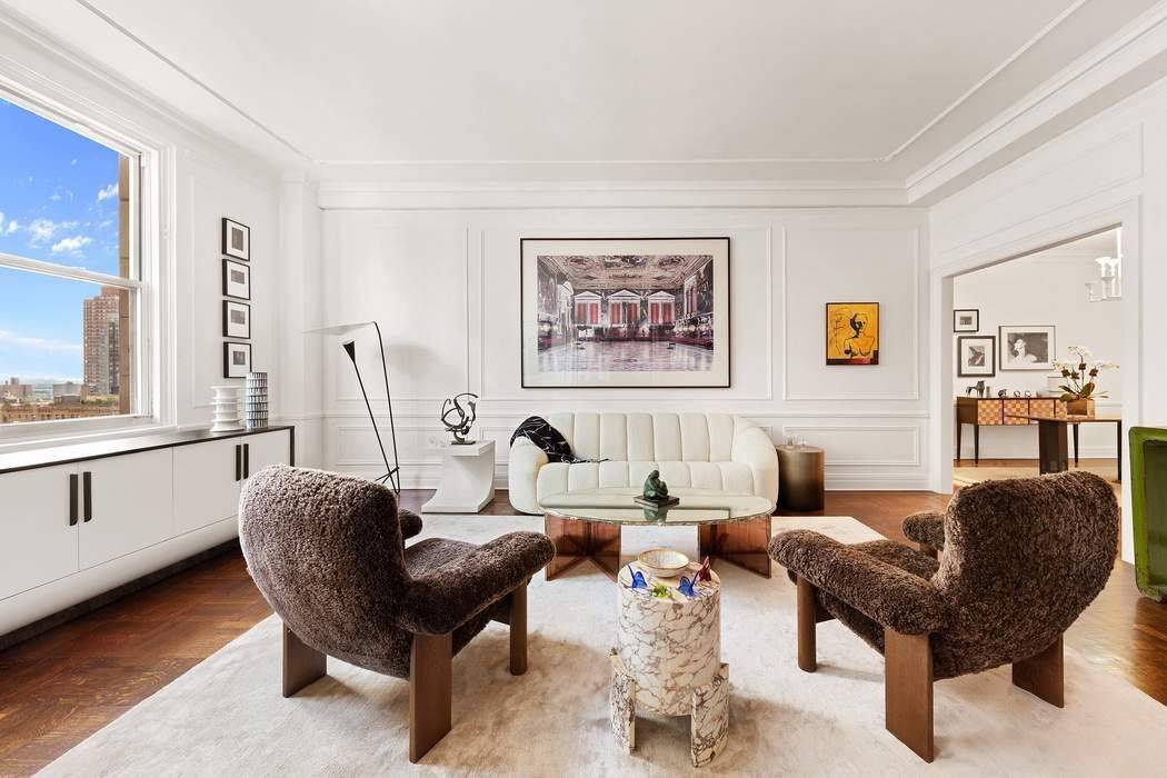 This exquisite, sun drenched corner pre war residence is ideally located in a prestigious white glove Park Avenue cooperative.