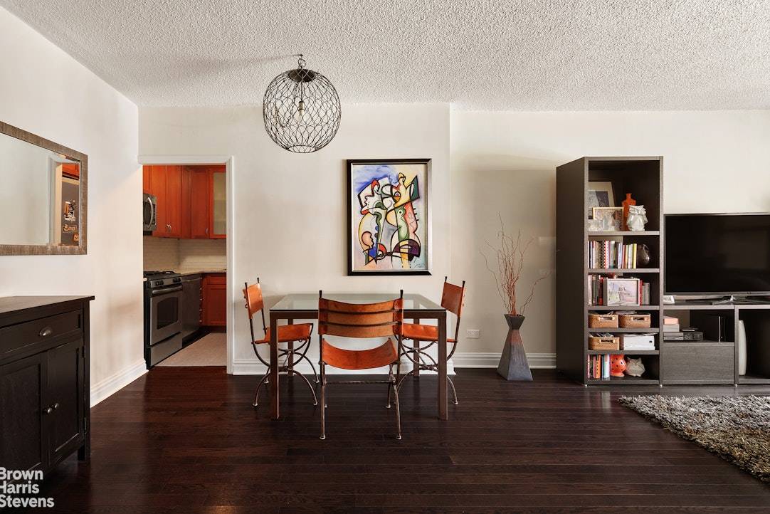 Handsomely renovated, this one bedroom, one bathroom home features an inviting entry with two closets, oversized living dining area, and bedroom with double exposure.