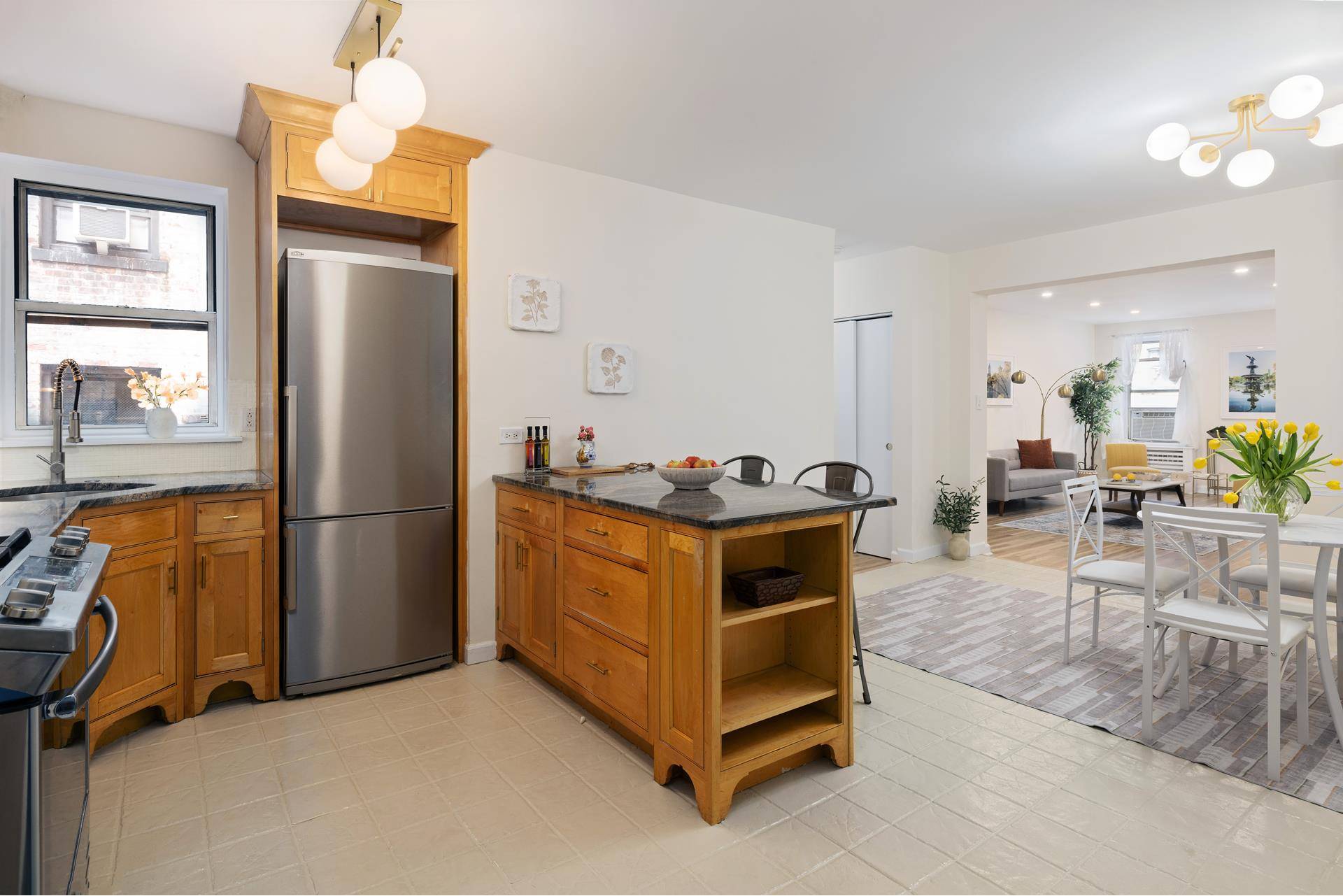 Renovated High Floor Corner 3 bedroom, 2 full bathroom apartment with a formal dining room.