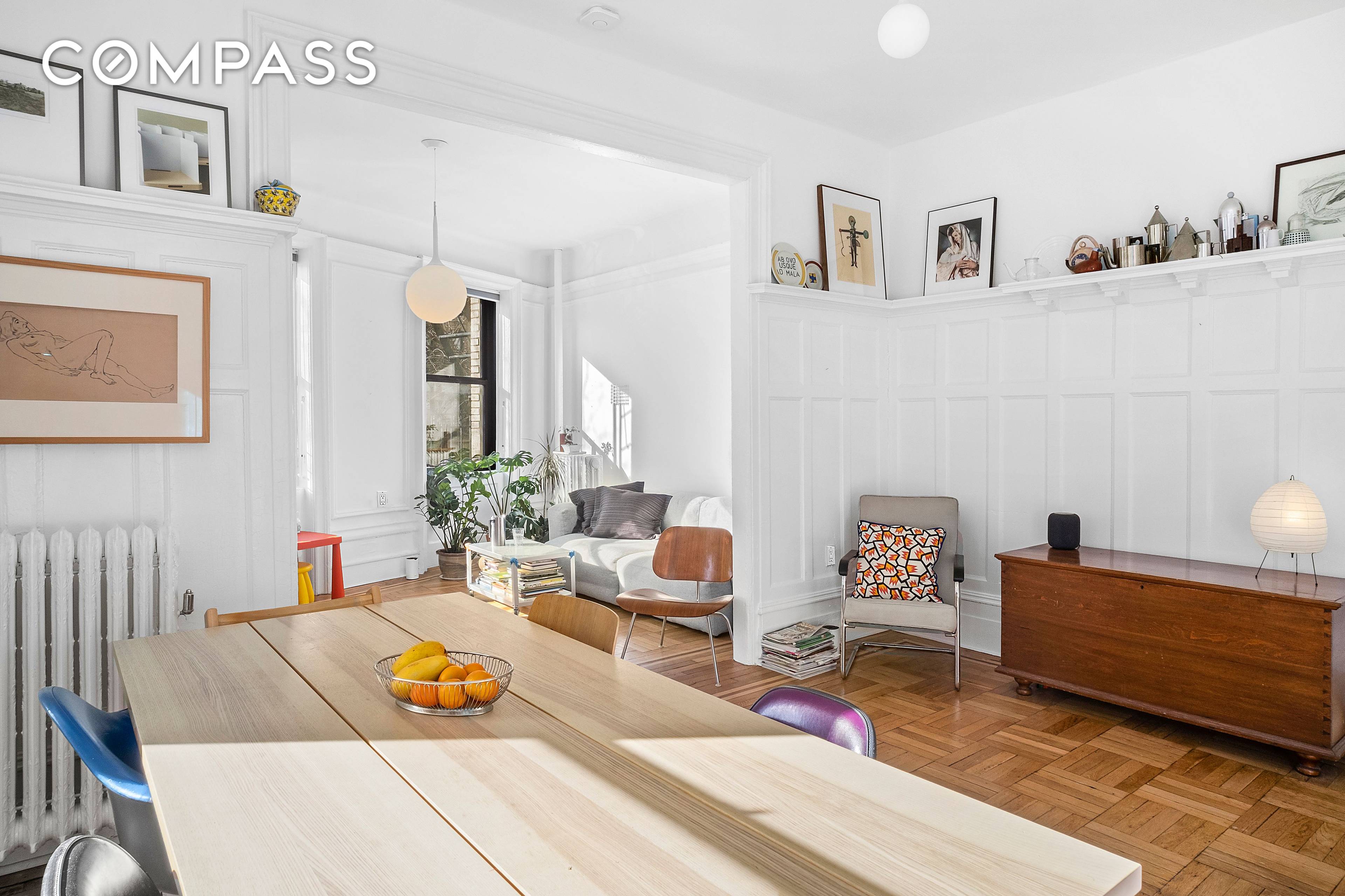 Large two bedroom home with south and west exposures, an eat in kitchen, with butler's pantry and formal dining room.