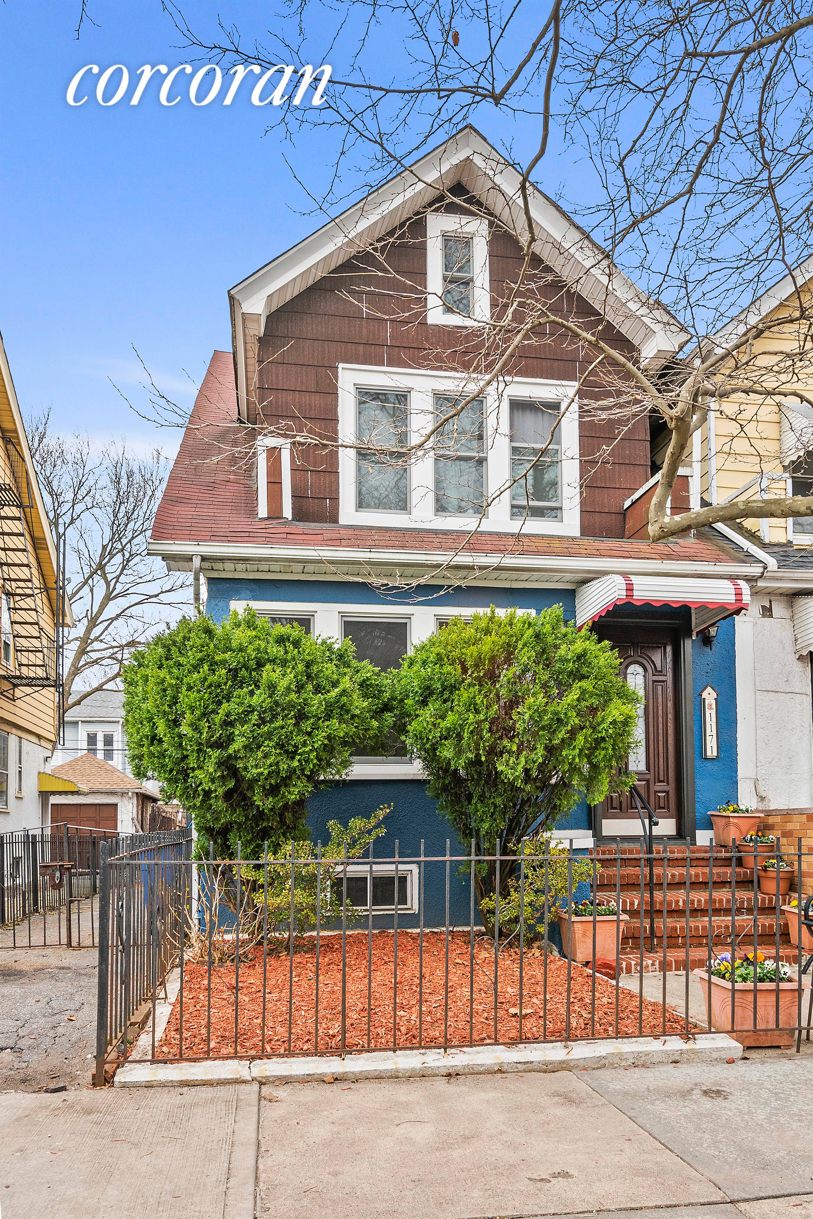 Welcome to 1171 East 37th Street, dubbed the house of flowers because of the lush front yard and lovely privacy trees, a rare East Flatbush jewel.