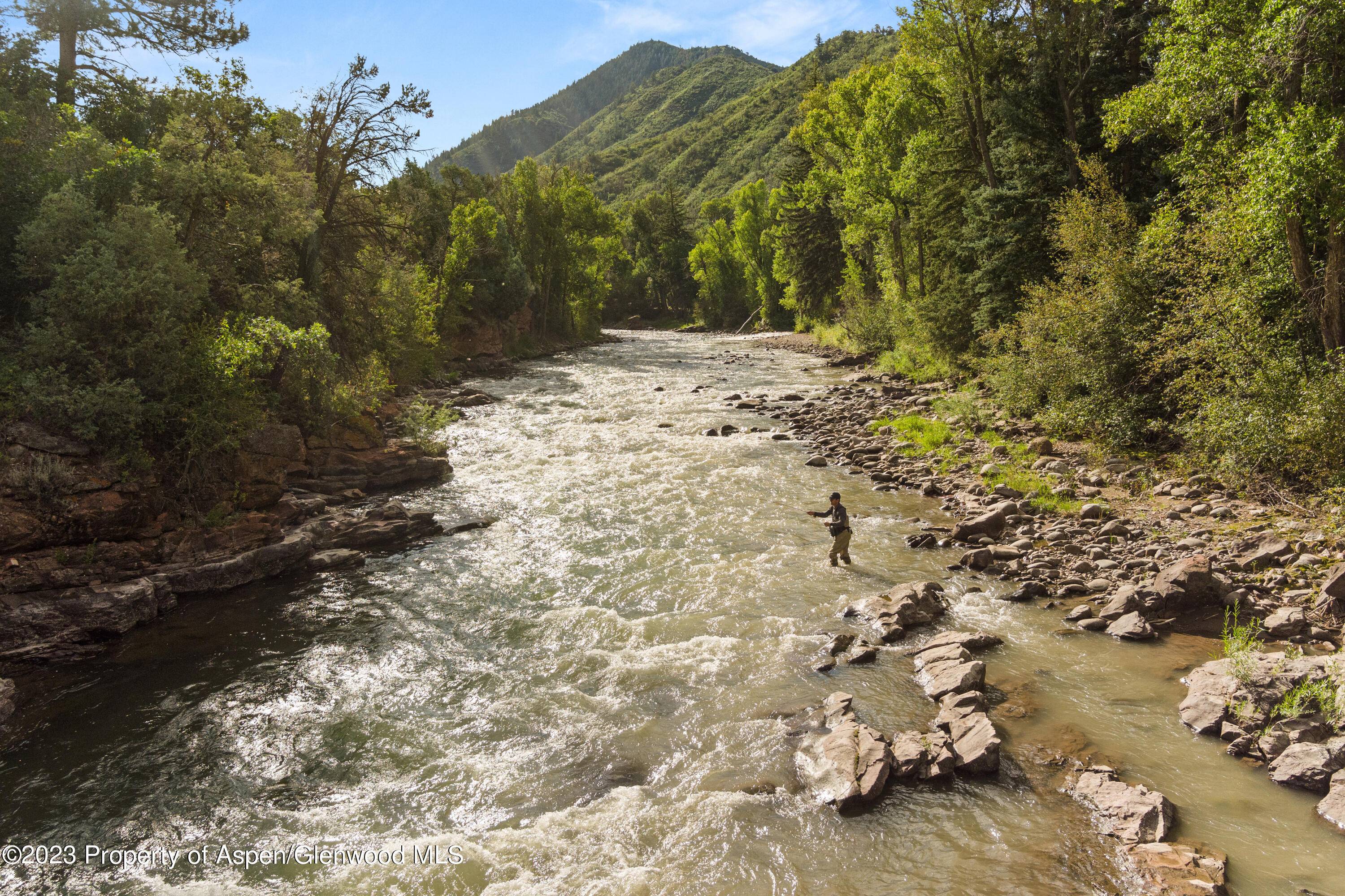 Hard to find acreage bordering the banks of the Roaring Fork River.