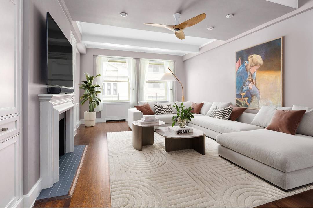 Expansive and elegant Upper East Side home on quiet tree lined 75th Street, in a handsome full service prewar co op.
