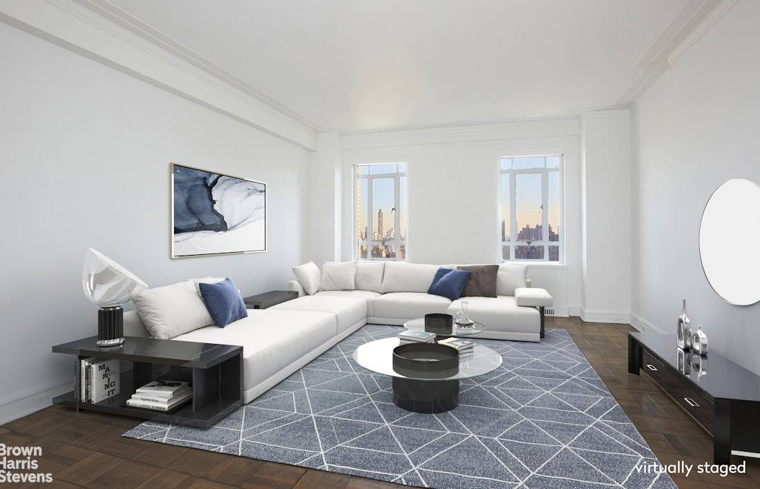Jaw dropping views of Central Park and the city skyline highlight this sun flooded freshly painted tower two bedroom, two bath residence at The Century, New York's premier full service ...