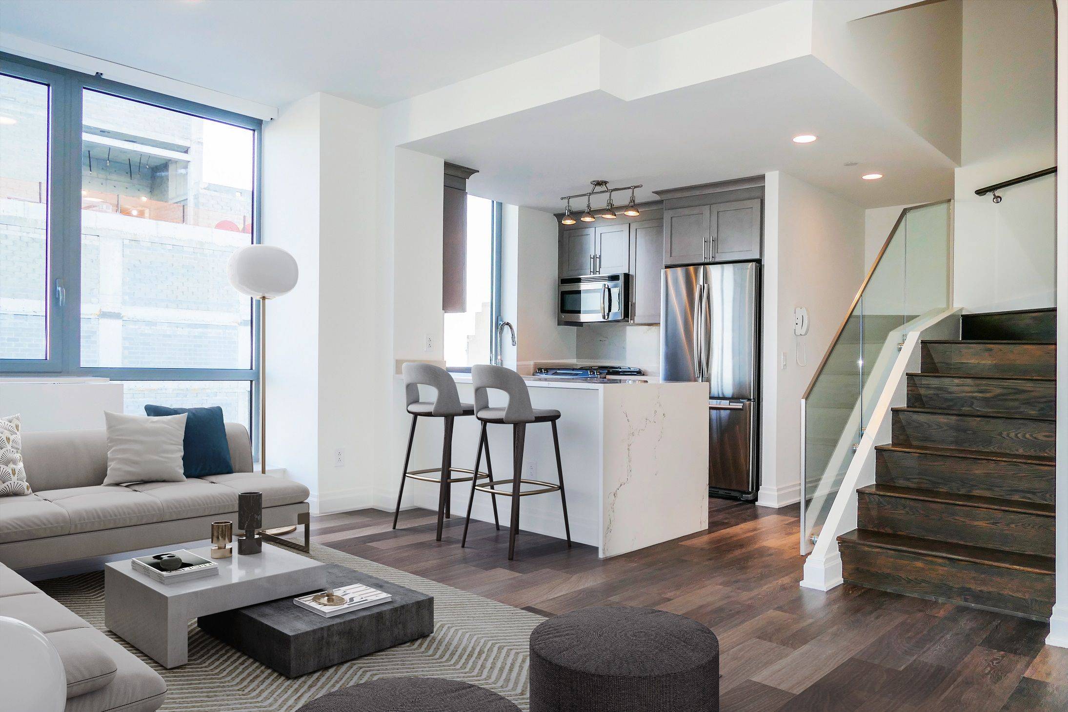 Spectacular 3 bedroom or 2 bedroom and office duplex with private roof terrace.