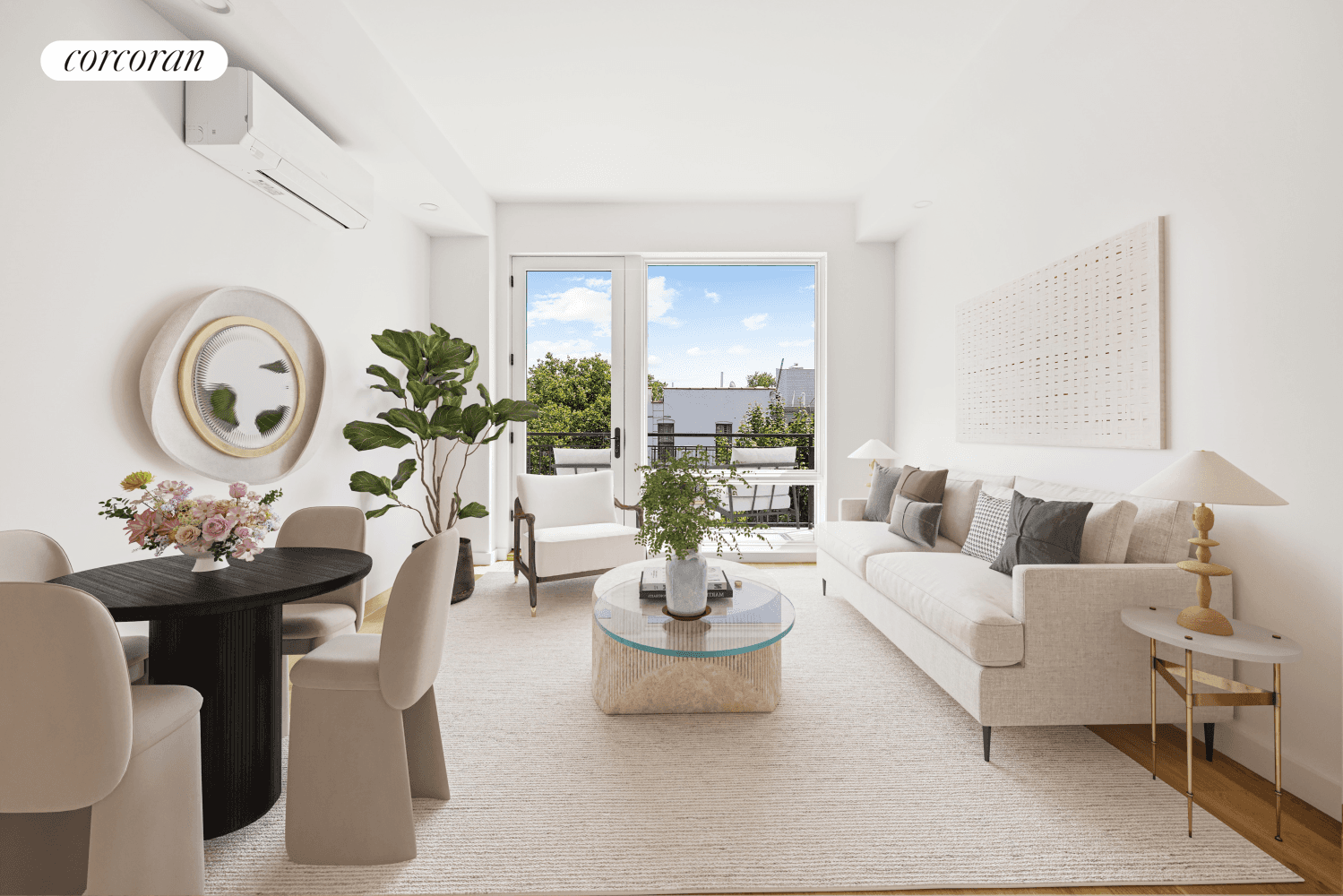 Unit 4B is a 872 Square Foot 2 bedroom, 2 bathroom home with two outdoor spaces.