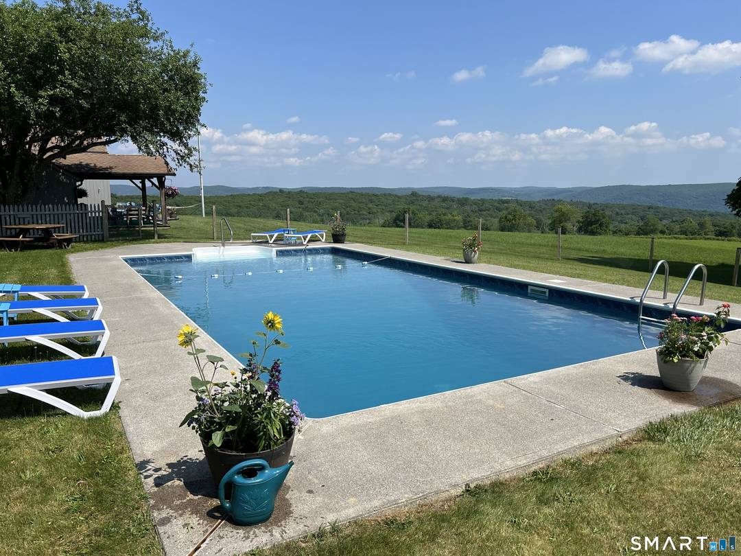 Spend your summer atop Skiff Mountain with a jaw dropping views, hidden privacy a poolside paradise !