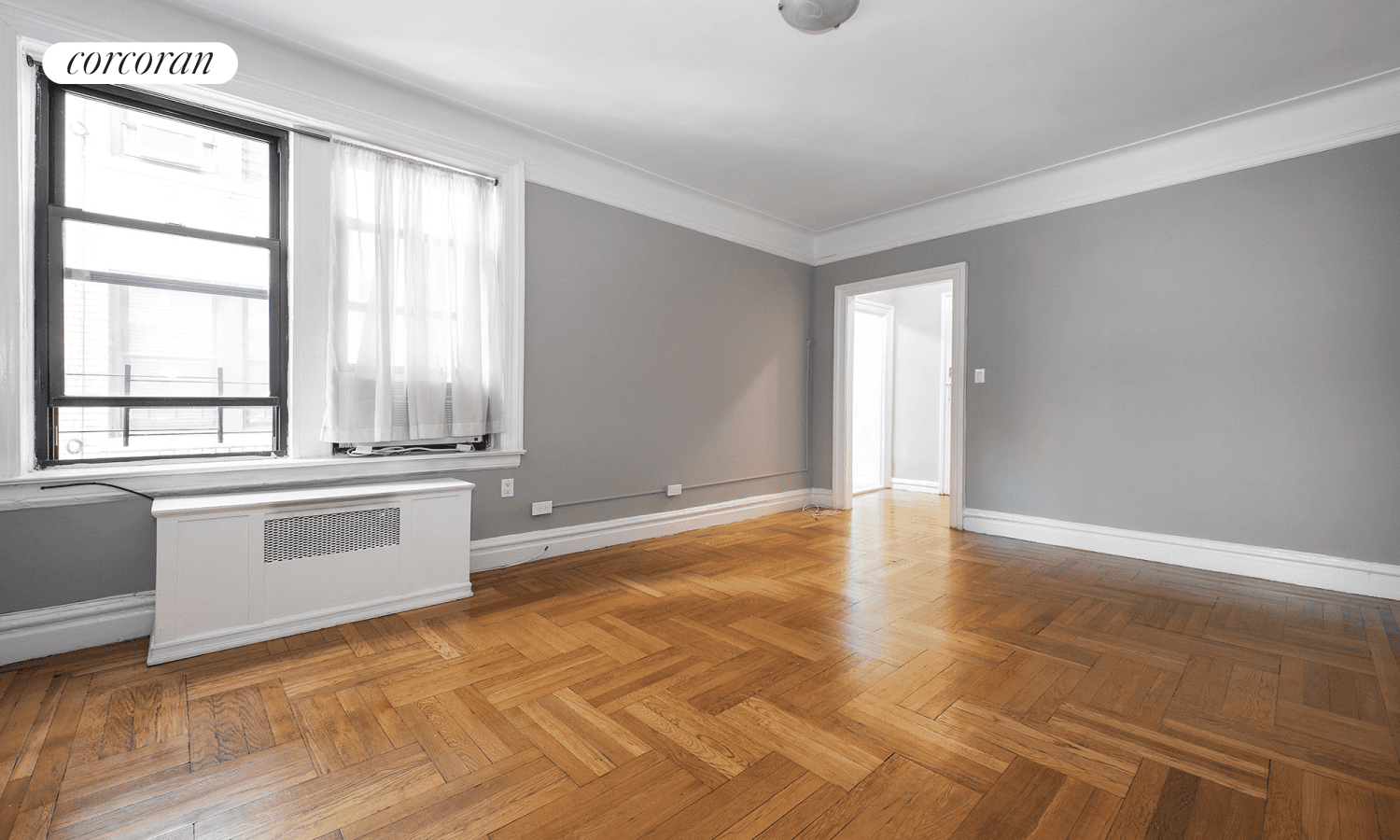 This sun drenched spacious one bedroom located in an elegant six story pre war elevator building boasts high ceilings, original prewar details and beautiful restored solid hardwood floors.