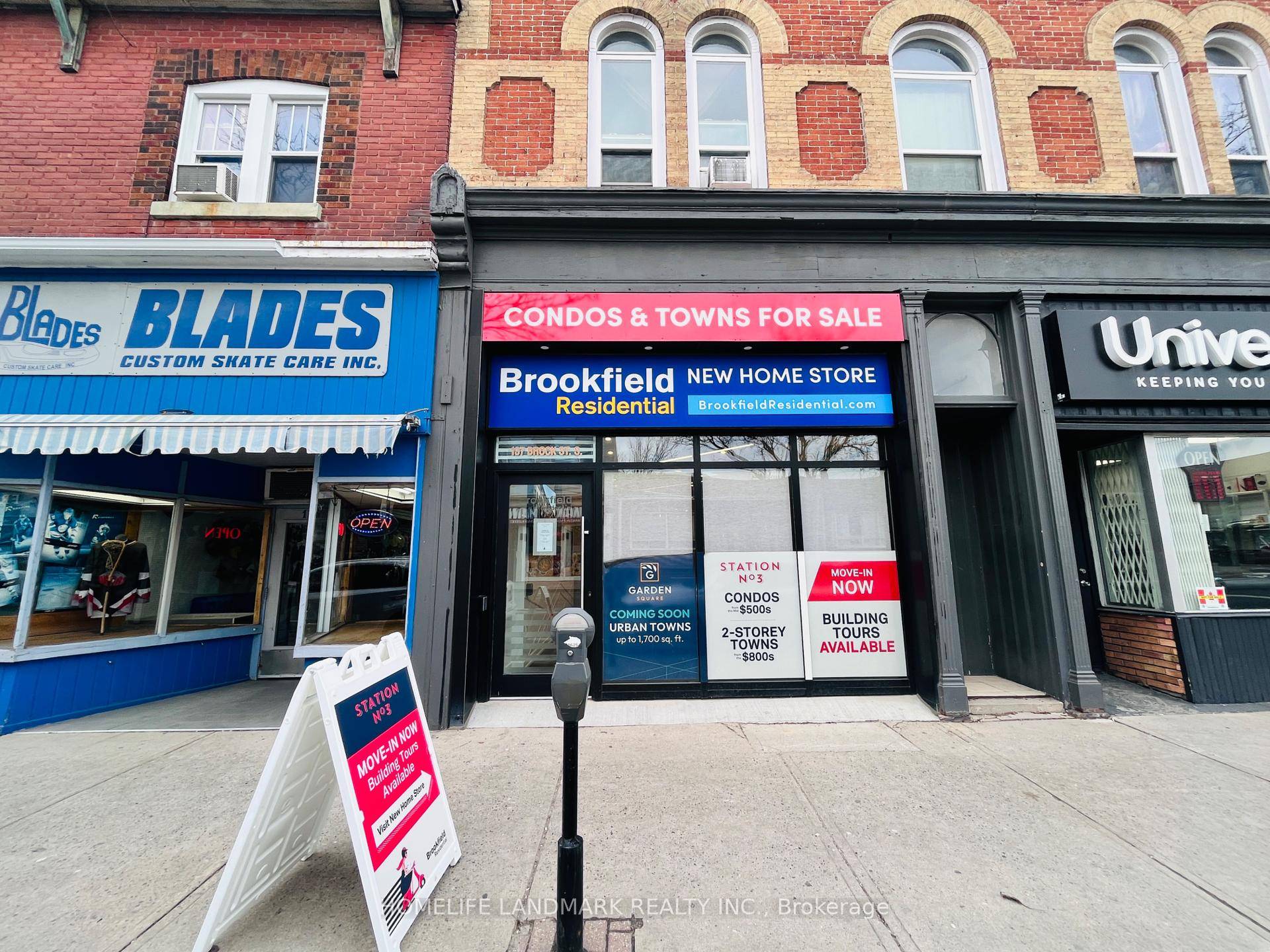 Prime retail space available in the heart of Whitbys Four Corners, one of the towns busiest commercial and pedestrian hubs.