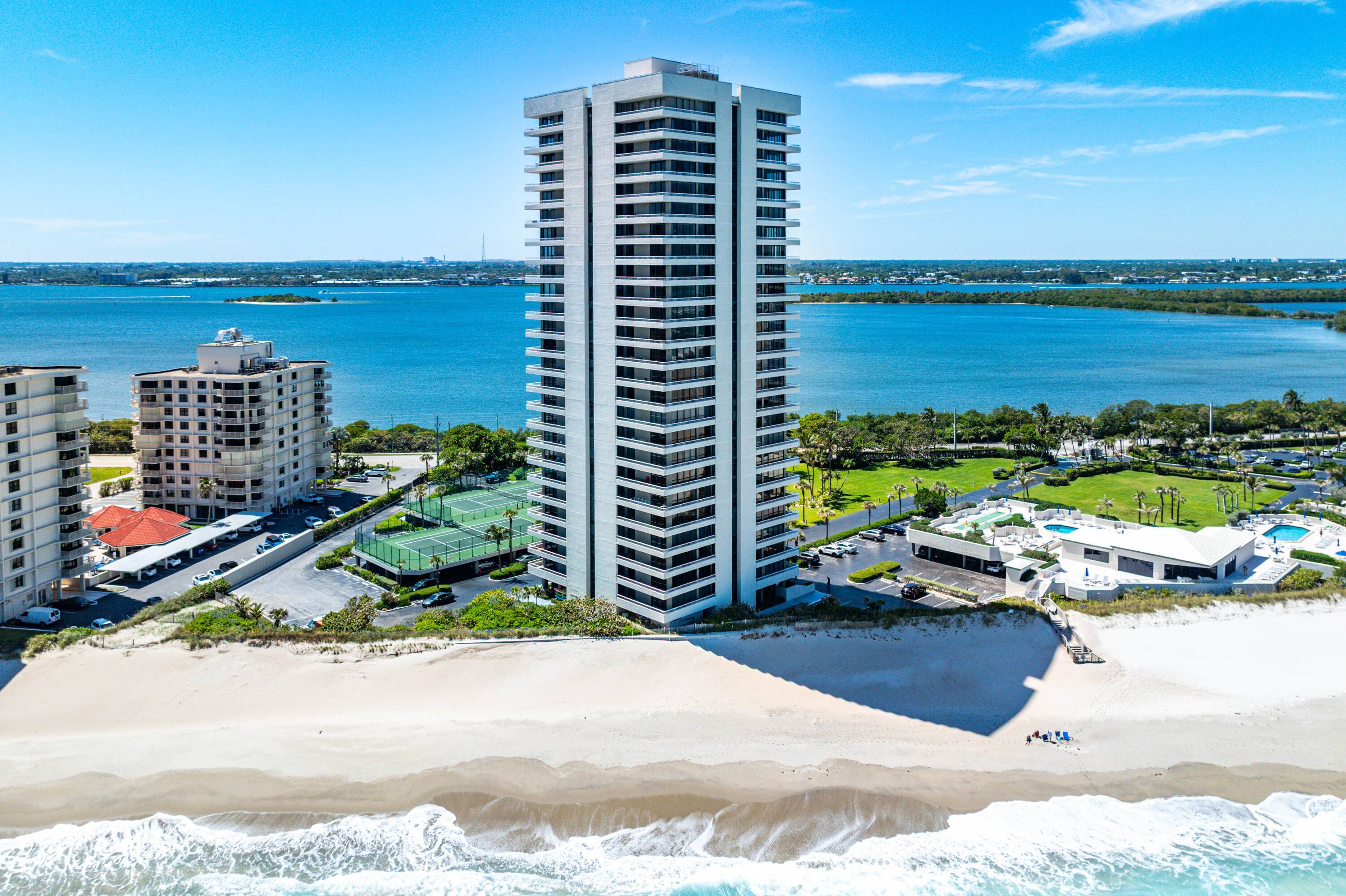 Experience unparalleled luxury in this stunning 2 bedroom, 2 bathroom direct oceanfront condo on prestigious Singer Island.