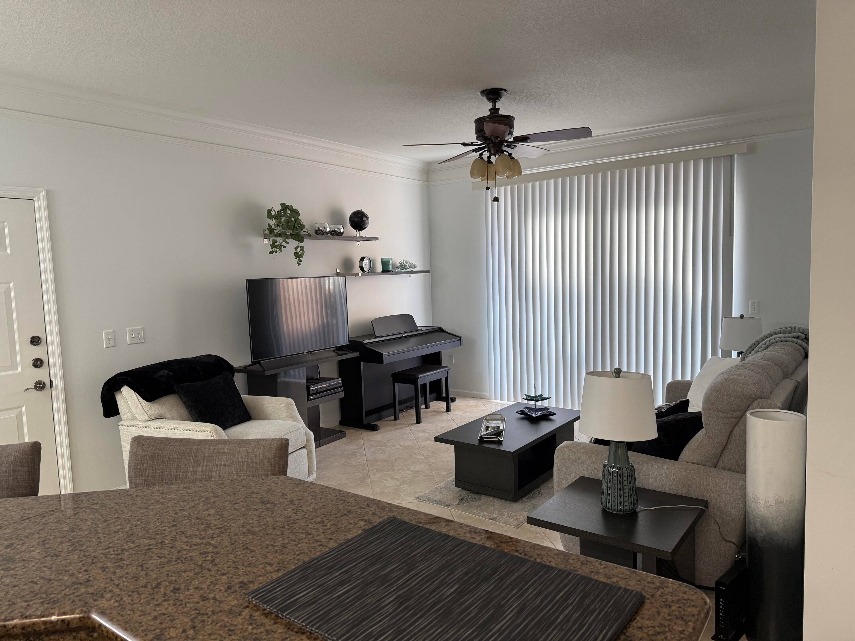 Rare one car garage attached to first floor immaculately upgraded unit has tile floors throughout, granite countertops, wood cabinets, stainless appliances, updated bathroom, and front load washer and dryer.