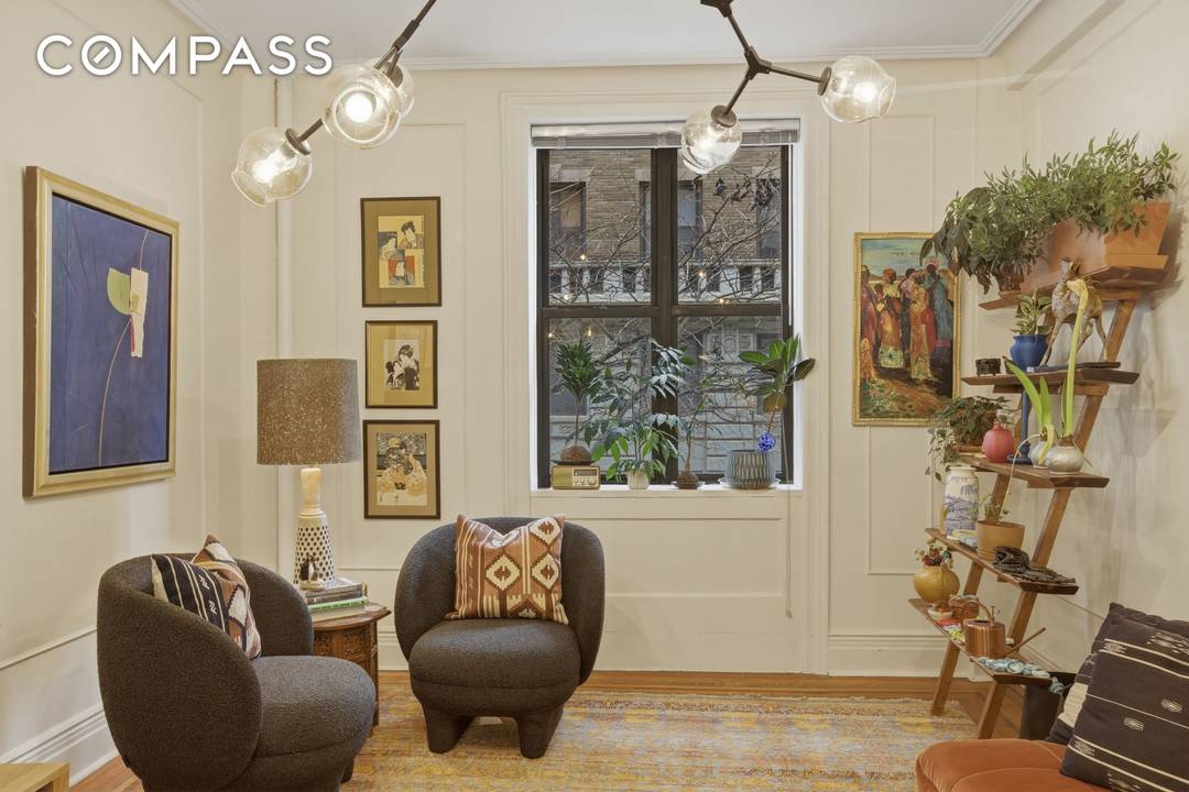 Prewar charm with Modern Touches Enter the formal foyer and immediately be transported to a serene bygone era of this 3 bed, 1.