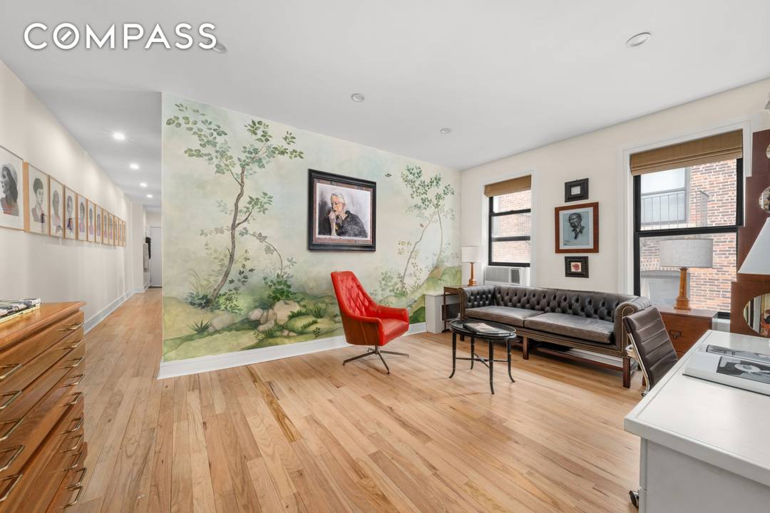 Presenting a renovated, bright, and spacious three bedroom, one bath residence with 9 foot ceilings, beautiful hardwood floors, and a gracious layout.