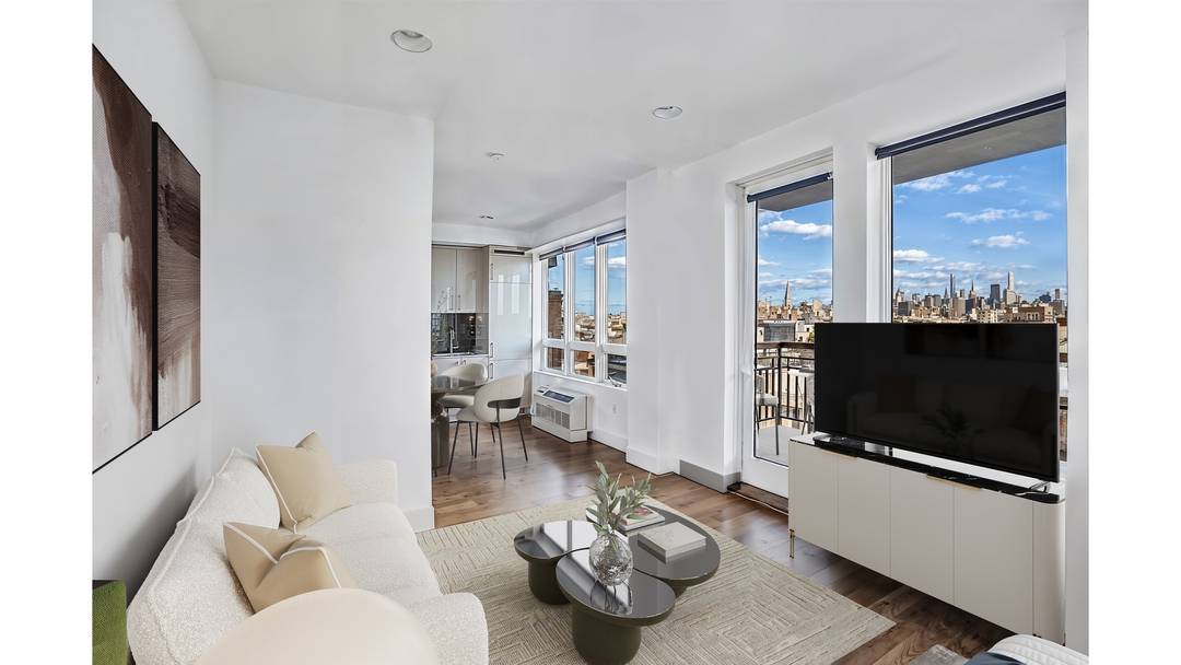 Sun drenched and beautifully appointed, Residence 6D at 139 Skillman Avenue is a rare corner alcove studio offering a private balcony, private storage, and sweeping open views across both Manhattan ...