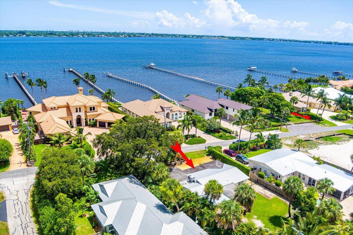 This is Location Location Location nestled among waterfront homes.
