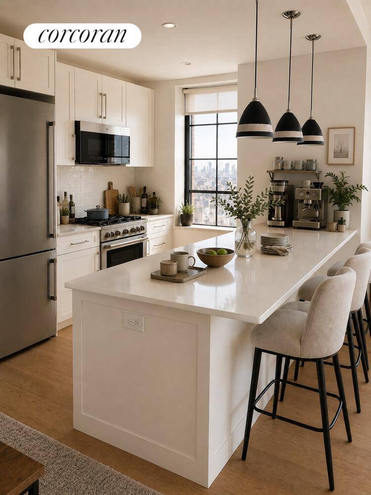 Welcome to Residence 1502 at The Harrison LIC a truly one of a kind 3 bedroom, 2 bathroom home featuring the largest private terrace in the building.
