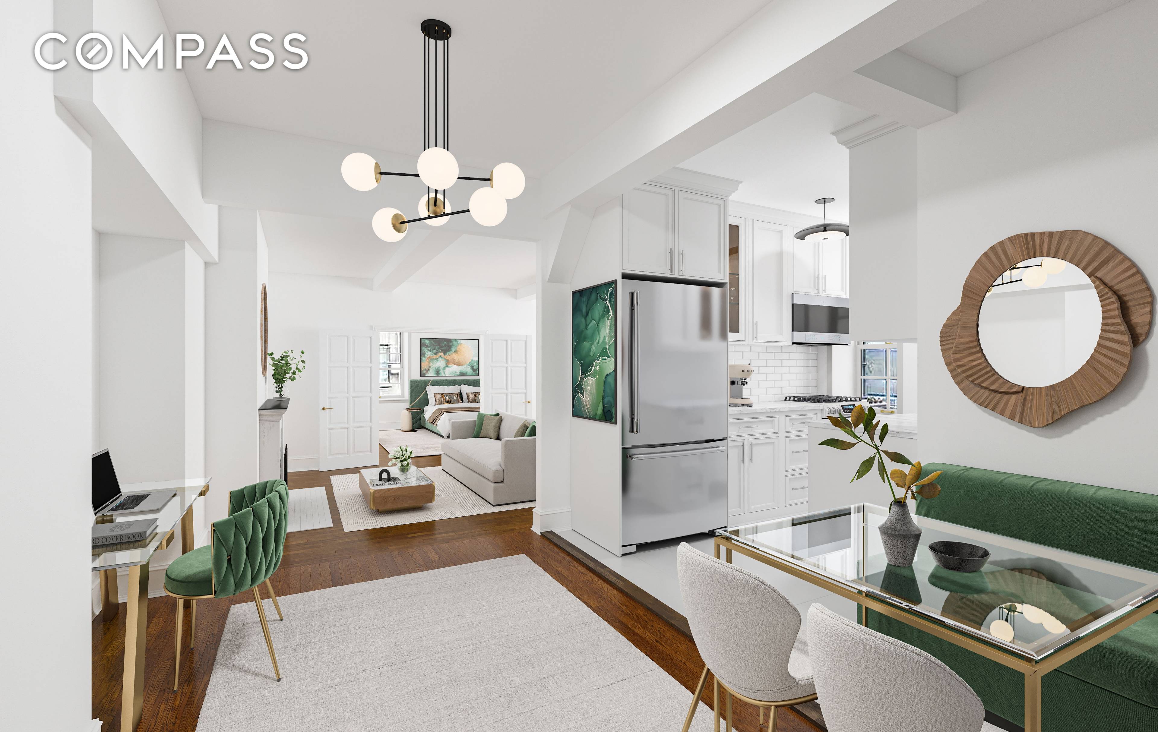 ABOUT THE APARTMENT Renovated North East corner king size one bedroom with excellent light and views of brownstone gardens and the Empire State building.