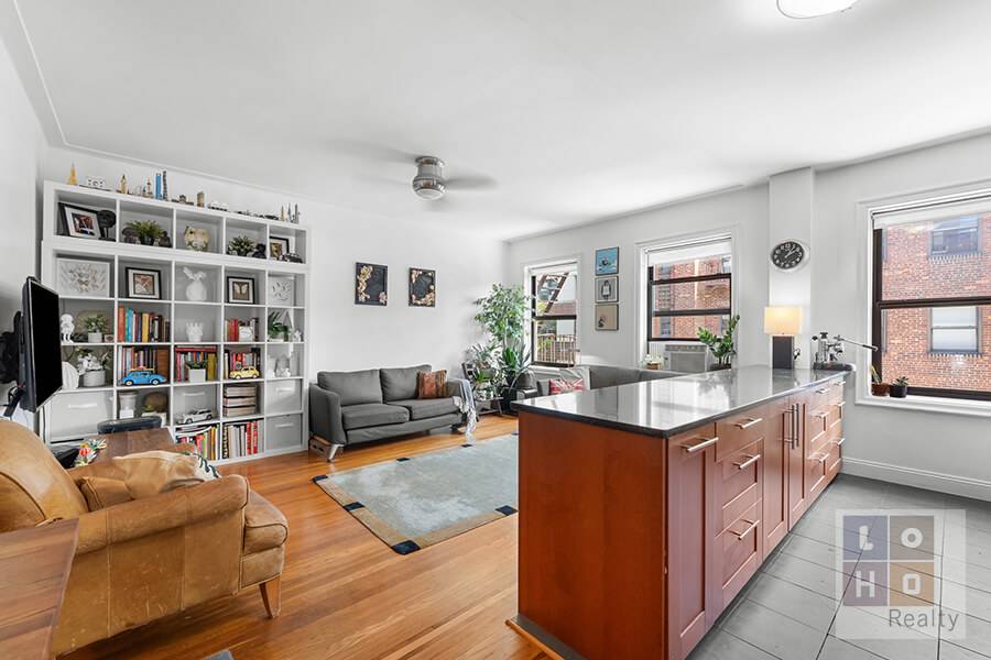 Beautifully renovated and truly rare, this close to 1, 200 square feet spacious authentic 3 bedroom home is set within the charming and historic pre war Amalgamated co op.