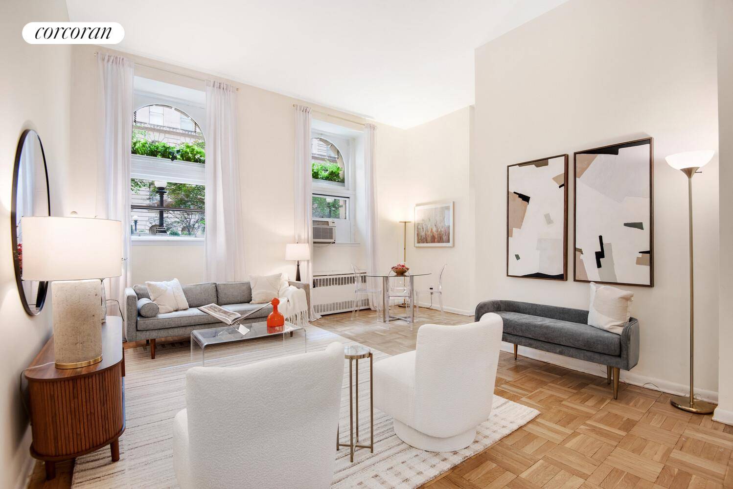 Apartment 1DN offers the elegance and grand scale of a bygone era showcasing the incomparable prewar design unique to homes at the Apthorp.