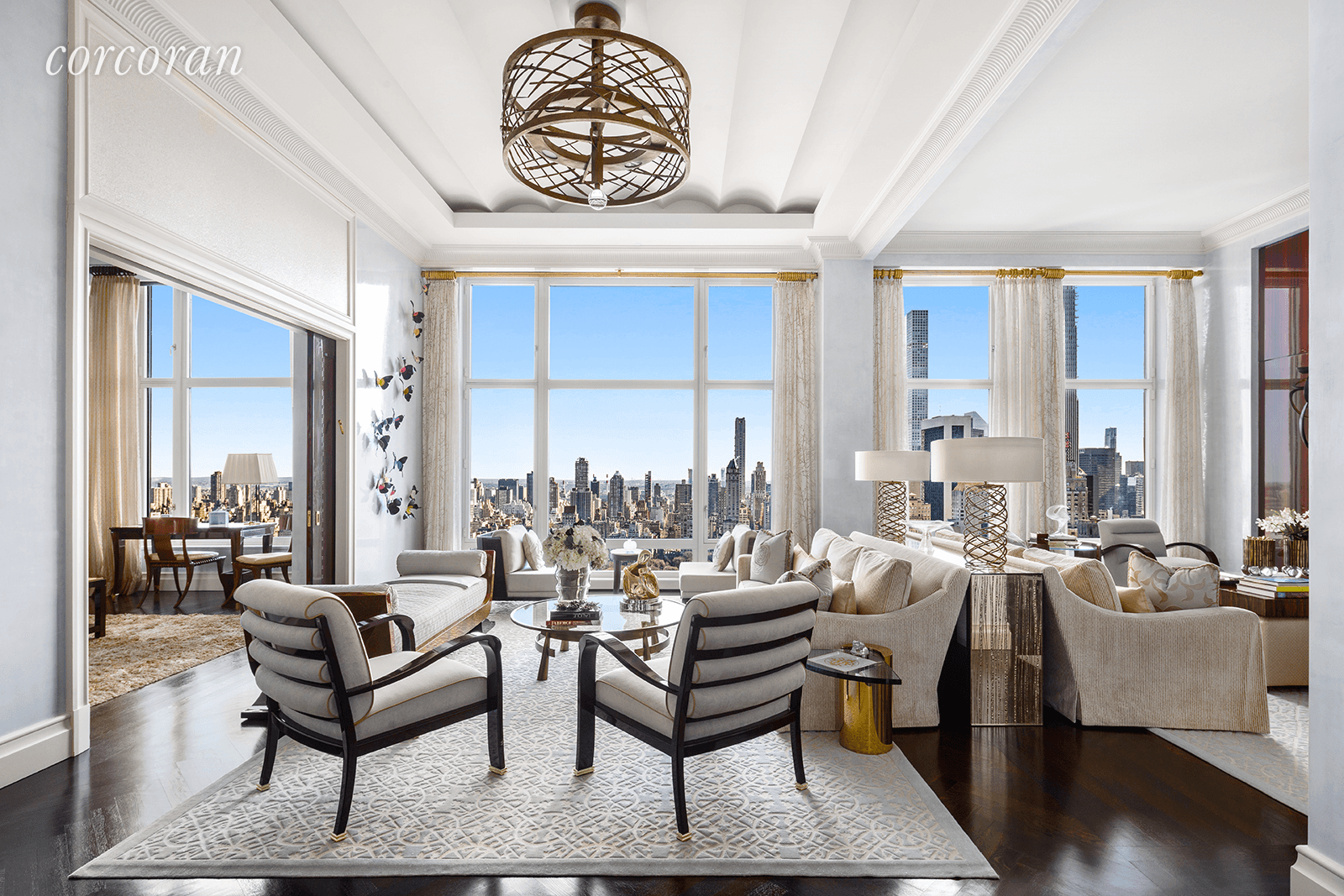 In the Tower section of 15 Central Park West, 38C is an impeccably configured 2, 761 SF two bedroom plus library third bedroom home.