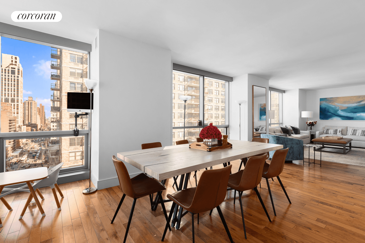 Welcome to an exceptional high floor residence in a coveted boutique condominium, offering breathtaking northern views up Second Avenue and eastward to Central Park.