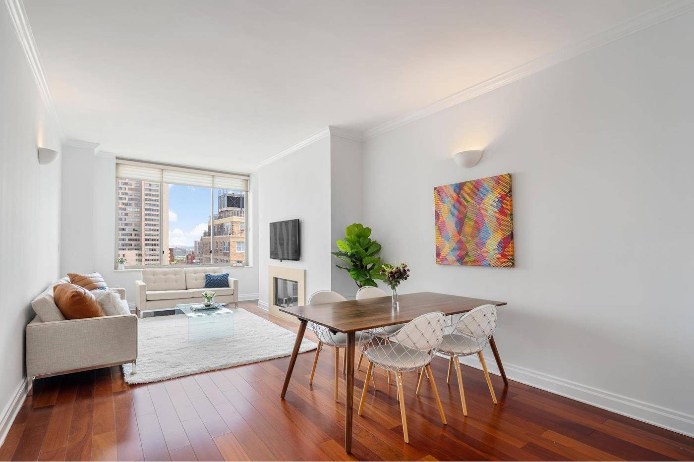 High ceilings and triple open exposures E S W provide an abundance of light to pour into this high floor, 3 bedroom 2 en suite, 3 bathroom condominium.