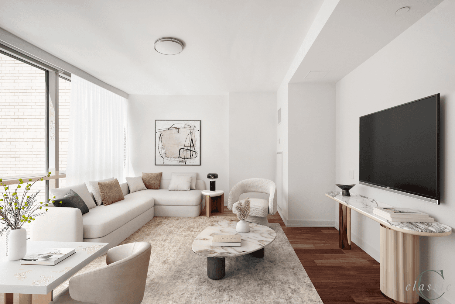 Enter 12B at 60 East 55th Street to find a bright one bedroom with a windowed kitchen, marble bathroom, Brazilian Cherry hardwood floors, and a central air conditioning and heating ...