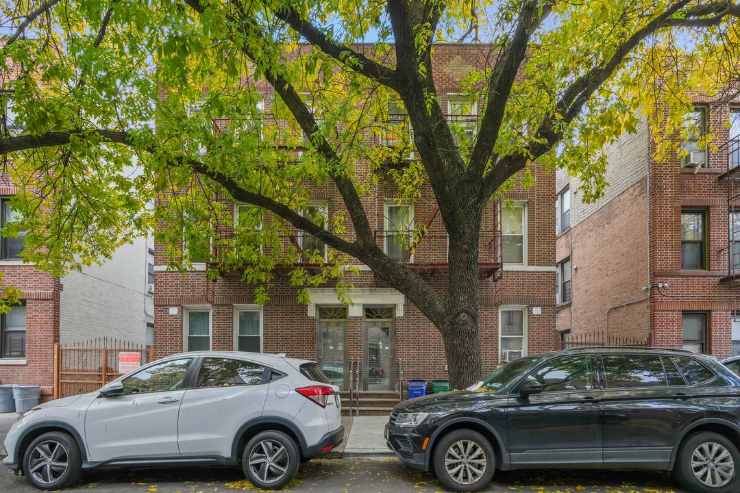 6 unit building 1 bed, one bath, and five 2 bed, one bath units with 3 parking spaces available for sale on a quiet block in Astoria.