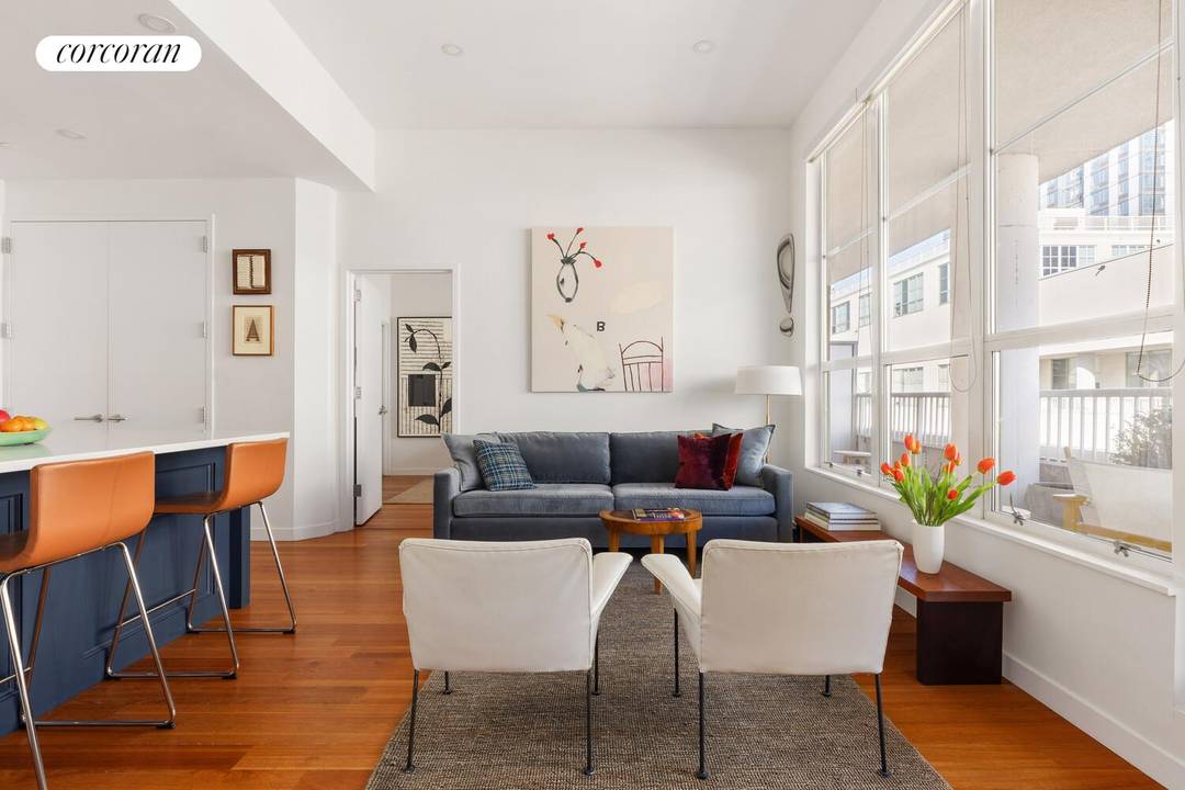 Rare Two Bedroom, plus 280 SF Terrace at the Austin Nichols House A602 is a serene, split two bedroom home with a private terrace, set within Williamsburg's most architecturally significant ...