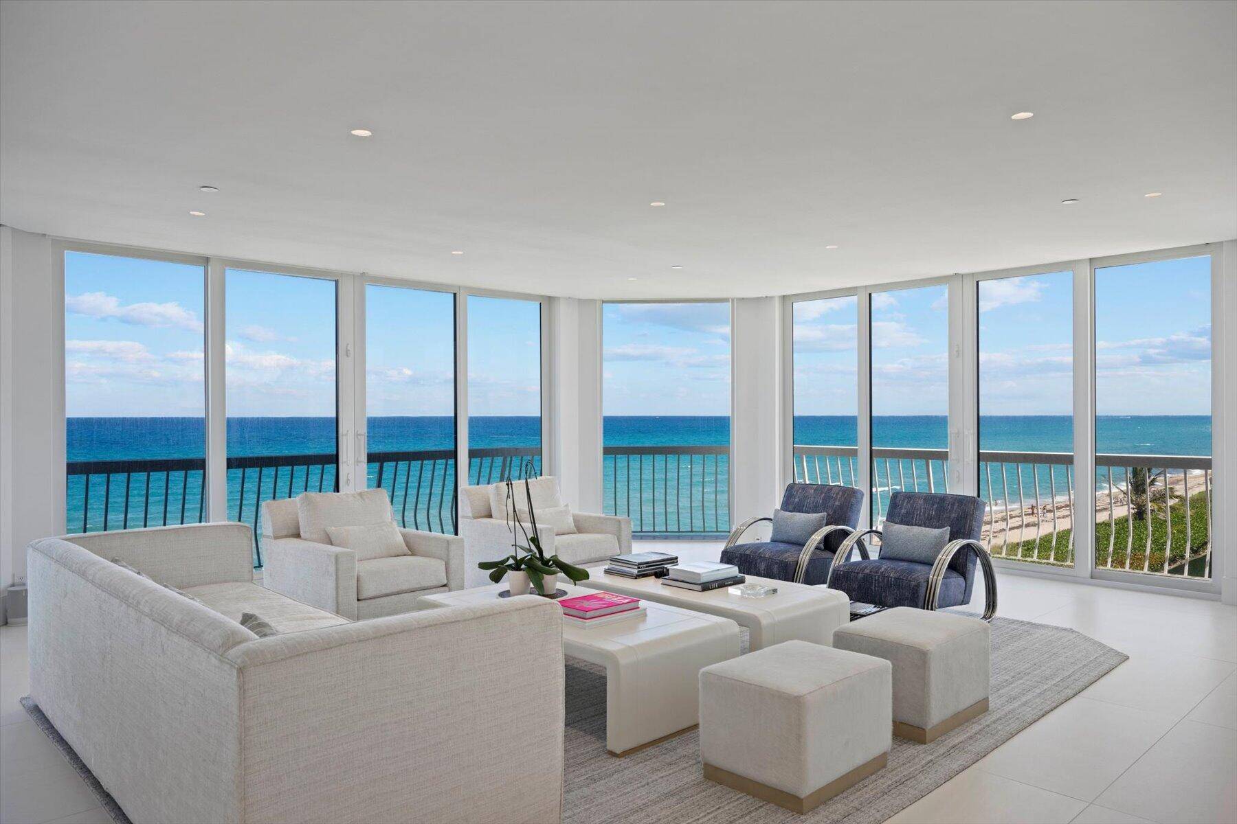 Stunningly renovated to perfection at Sloan's Curve in a contemporary style, this 3 3 has the most far reaching panoramic ocean and beach views and a desirable southeast exposure.