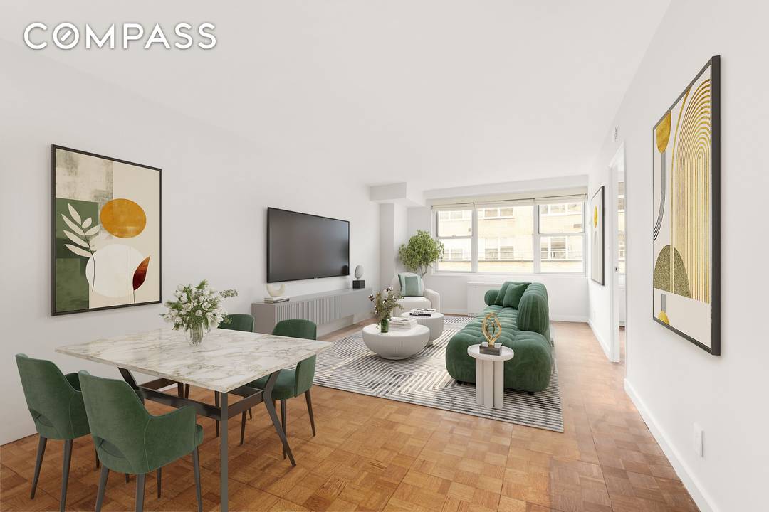 Let the sun shine into this south facing quiet and bright one bedroom at 520 East 72nd Street near the calm East 72nd Street cul de sac.