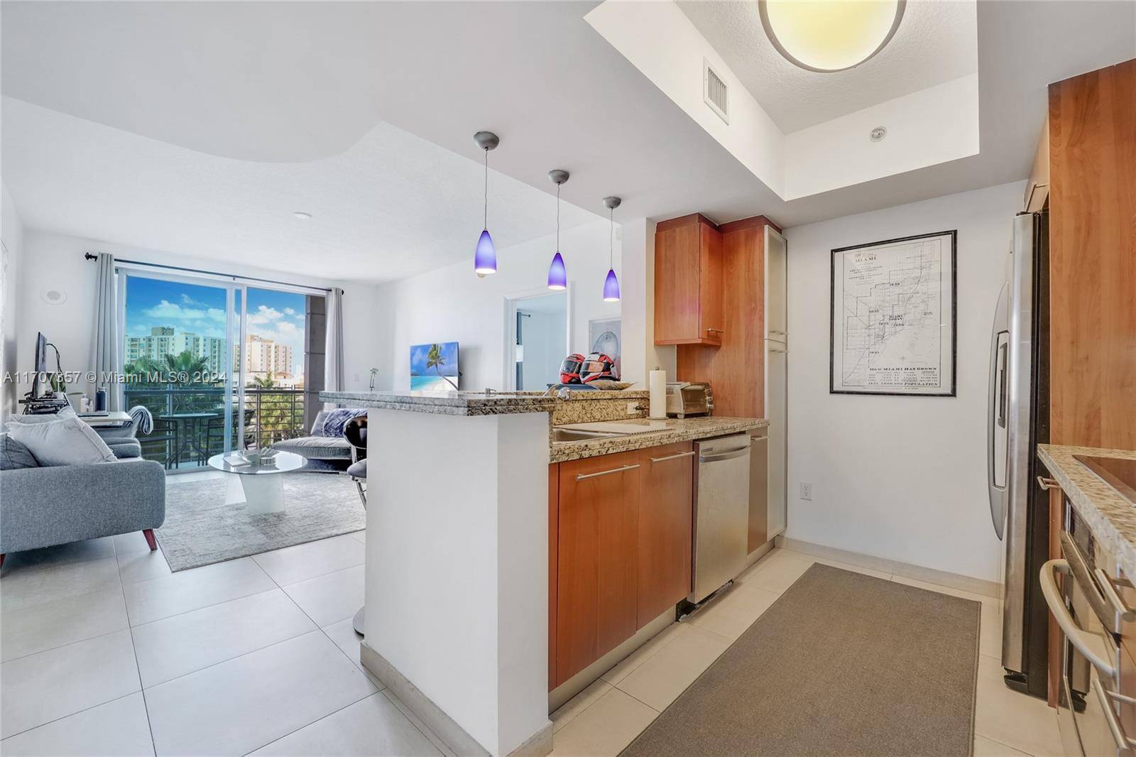 Located in the coveted South of fifth neighborhood, this turnkey furnished 2 bed 2 bath unit boasts serene western views.
