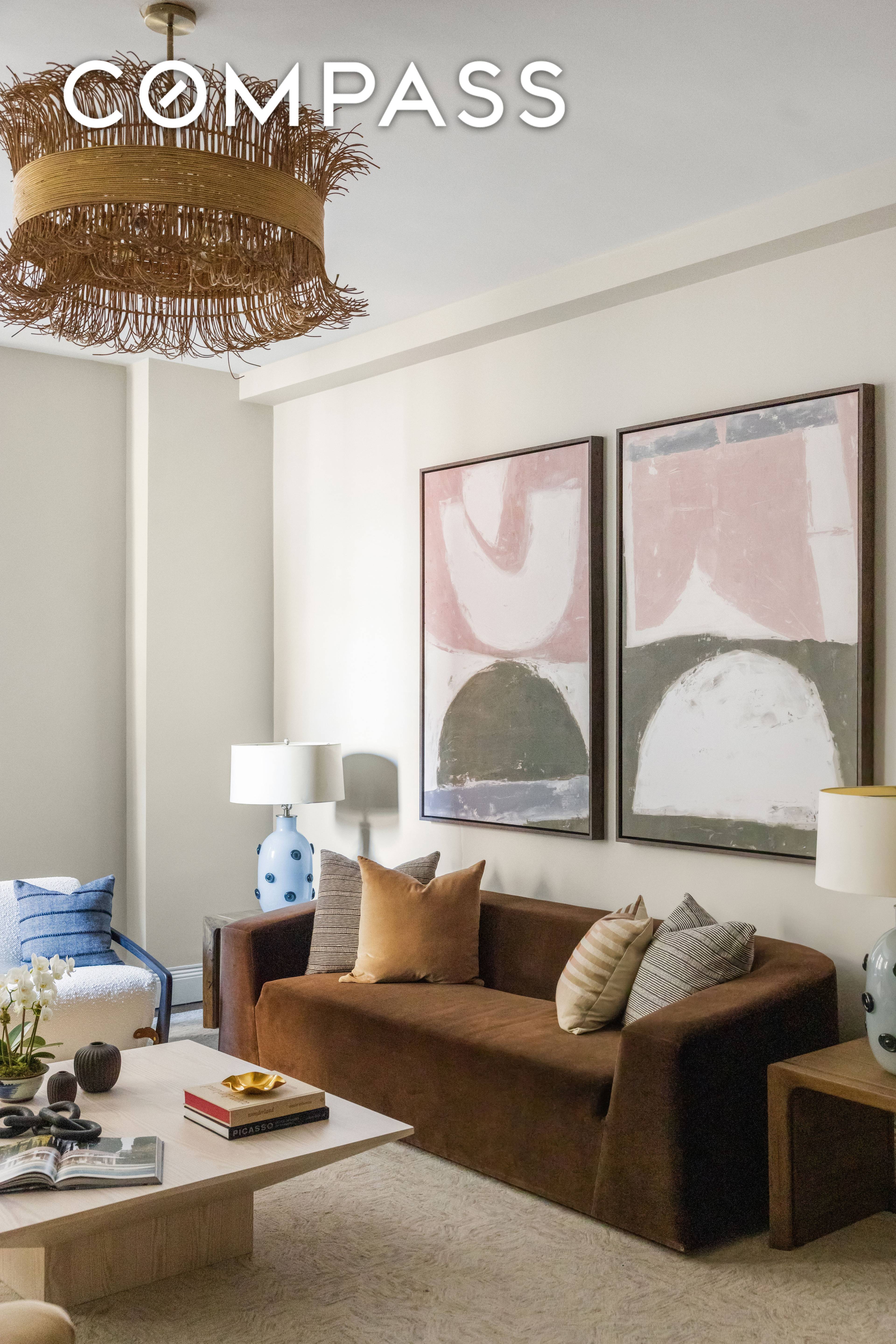 Classic Park Avenue elegance nestled in a distinguished full service co op, this serene five room home offers a blend of prewar elegance and modern comfort.