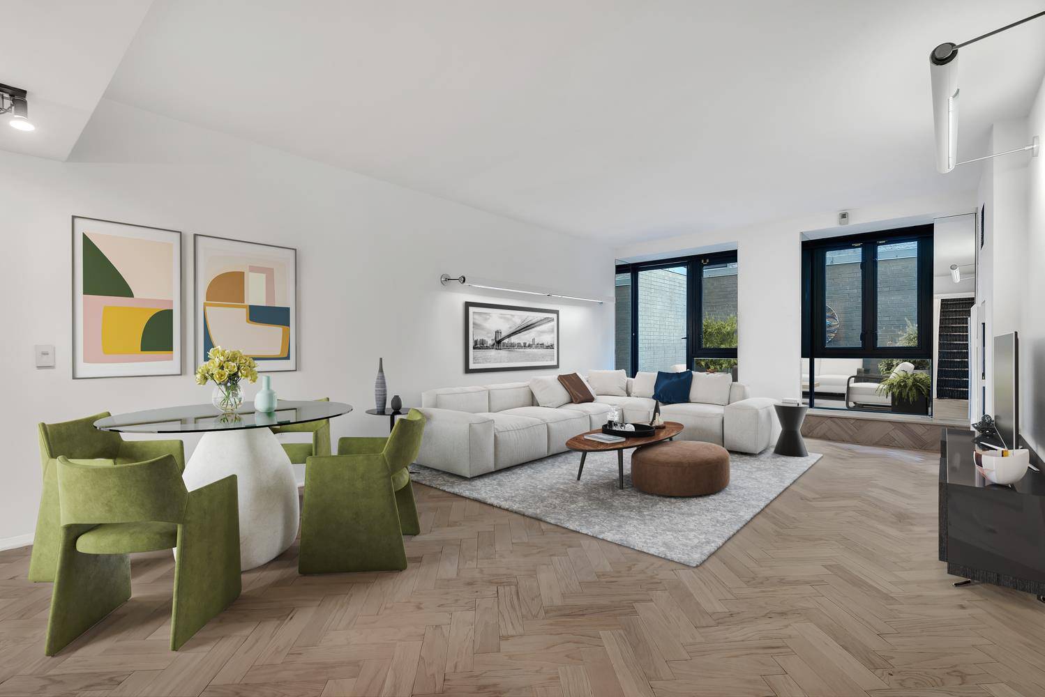A unique and spacious, extremely quiet, lofted triplex in the historic pre war Pythian condominium.