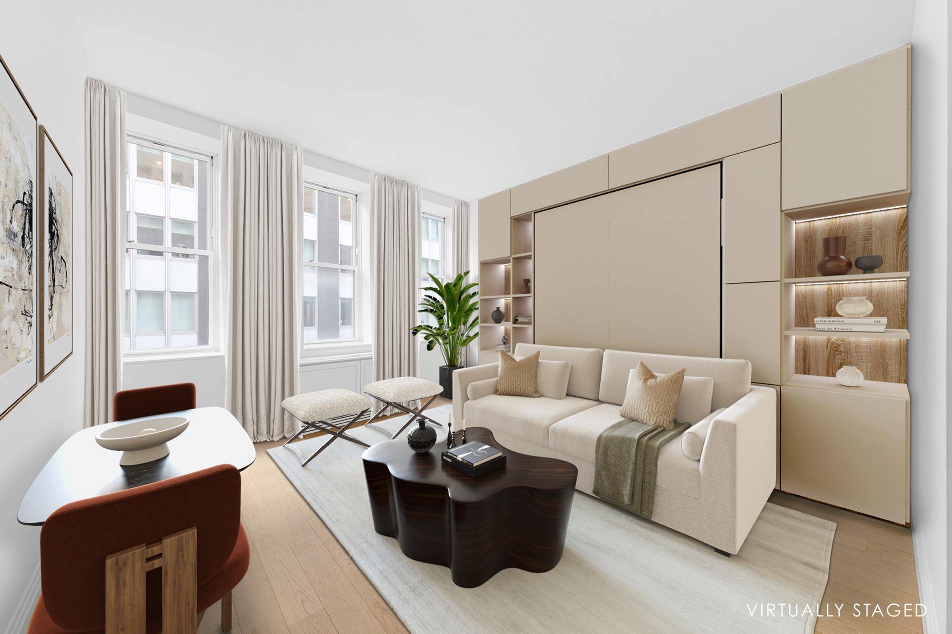 Move In Ready ! Residence 728 is an alcove studio with home office at One Wall Street.