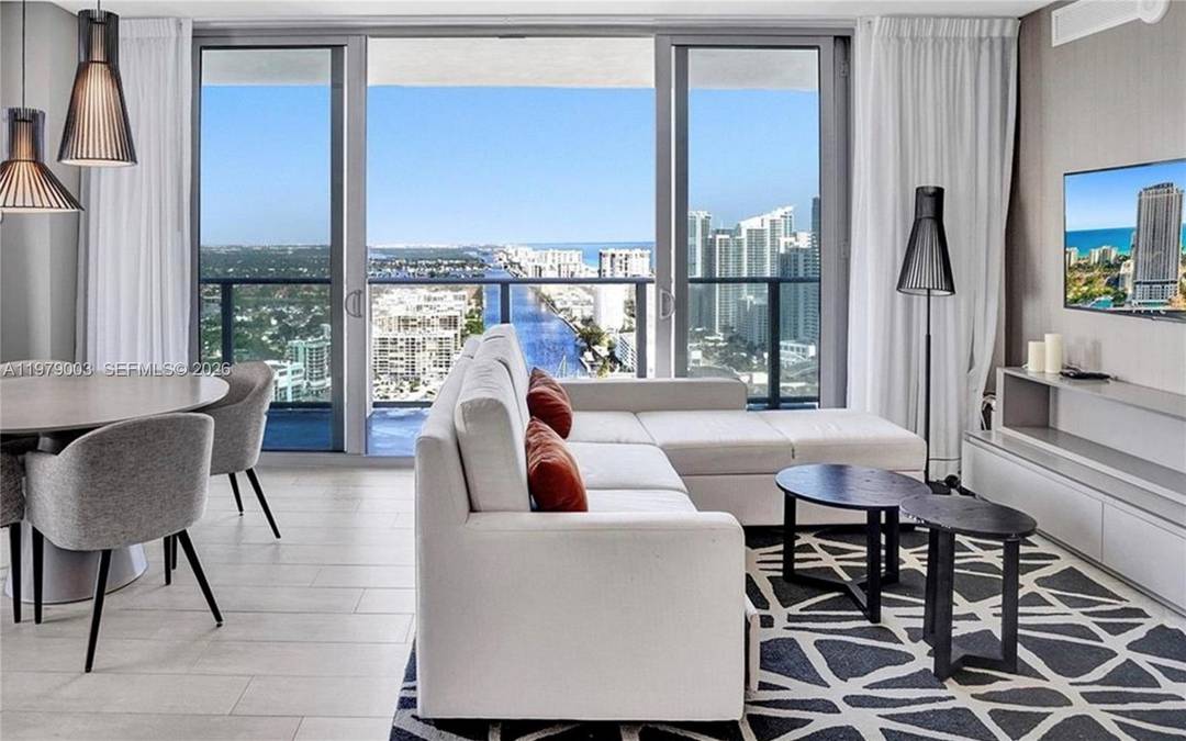 Corner two bedroom residence at Hyde Beach House offering beautiful views of both the Atlantic Ocean and the Intracoastal Located on the 14th floor, this bright and spacious unit features ...
