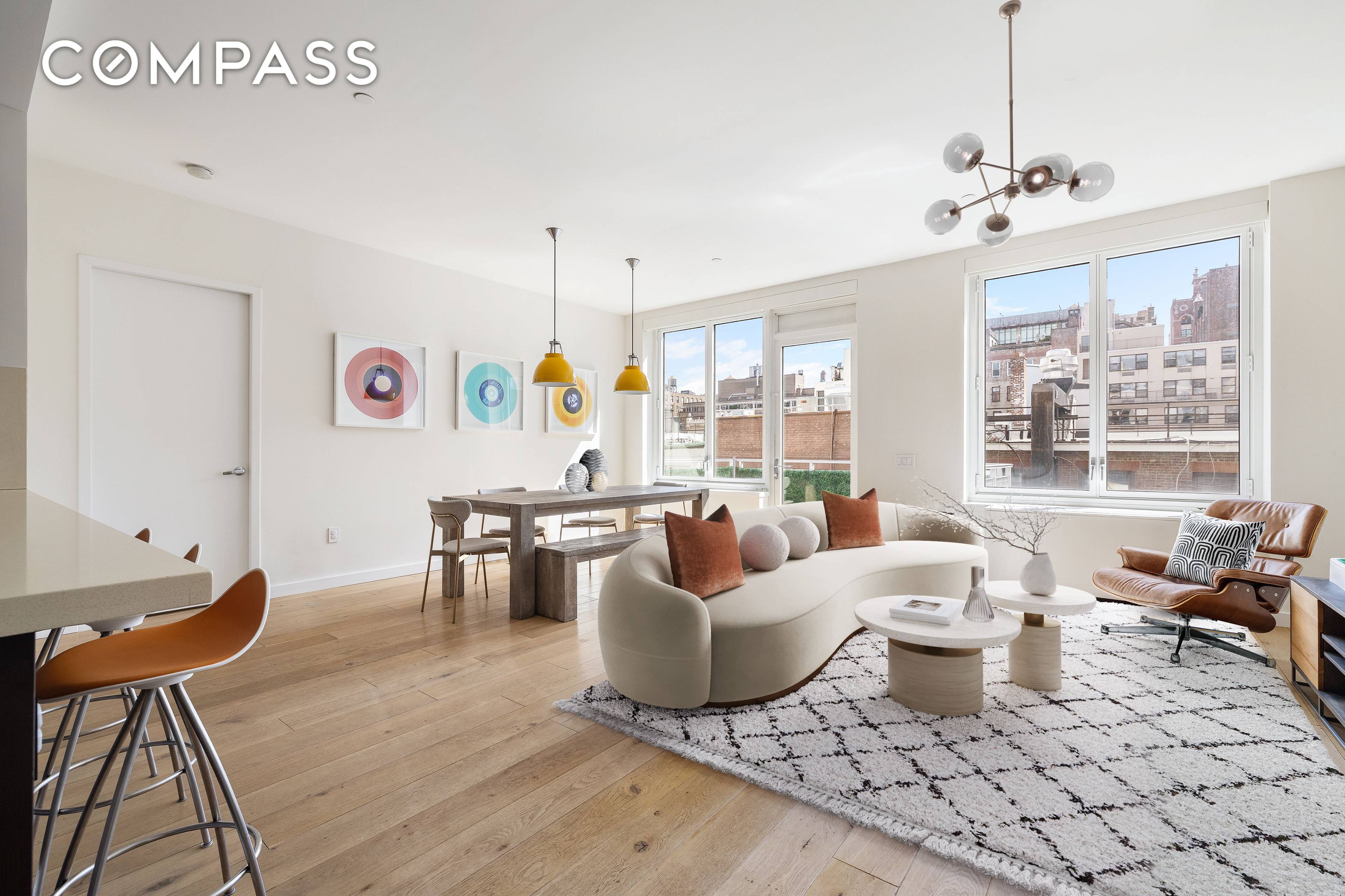 Perched on the 7th floor of The Oculus Condominium at 50 West 15th Street, this fully south facing 2 bedroom, 2 bathroom home offers a private balcony of over 75 ...