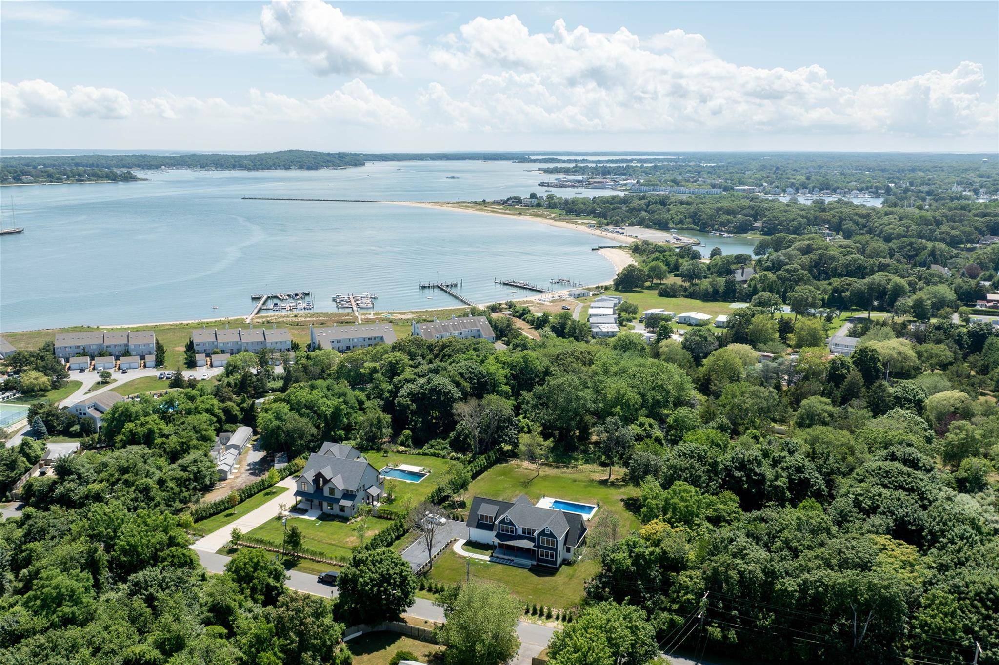Newly constructed home on a generous acre, just a few hundred yards from the Peconic Bay.