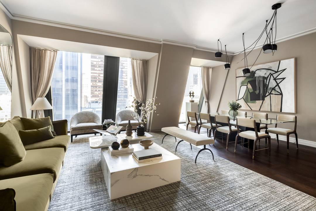 Balancing grand scale living with the intimate feeling of home, Residence 20B at 53 West 53 comprises 2, 104 square feet, offering two split bedrooms, two and a half bathrooms, ...