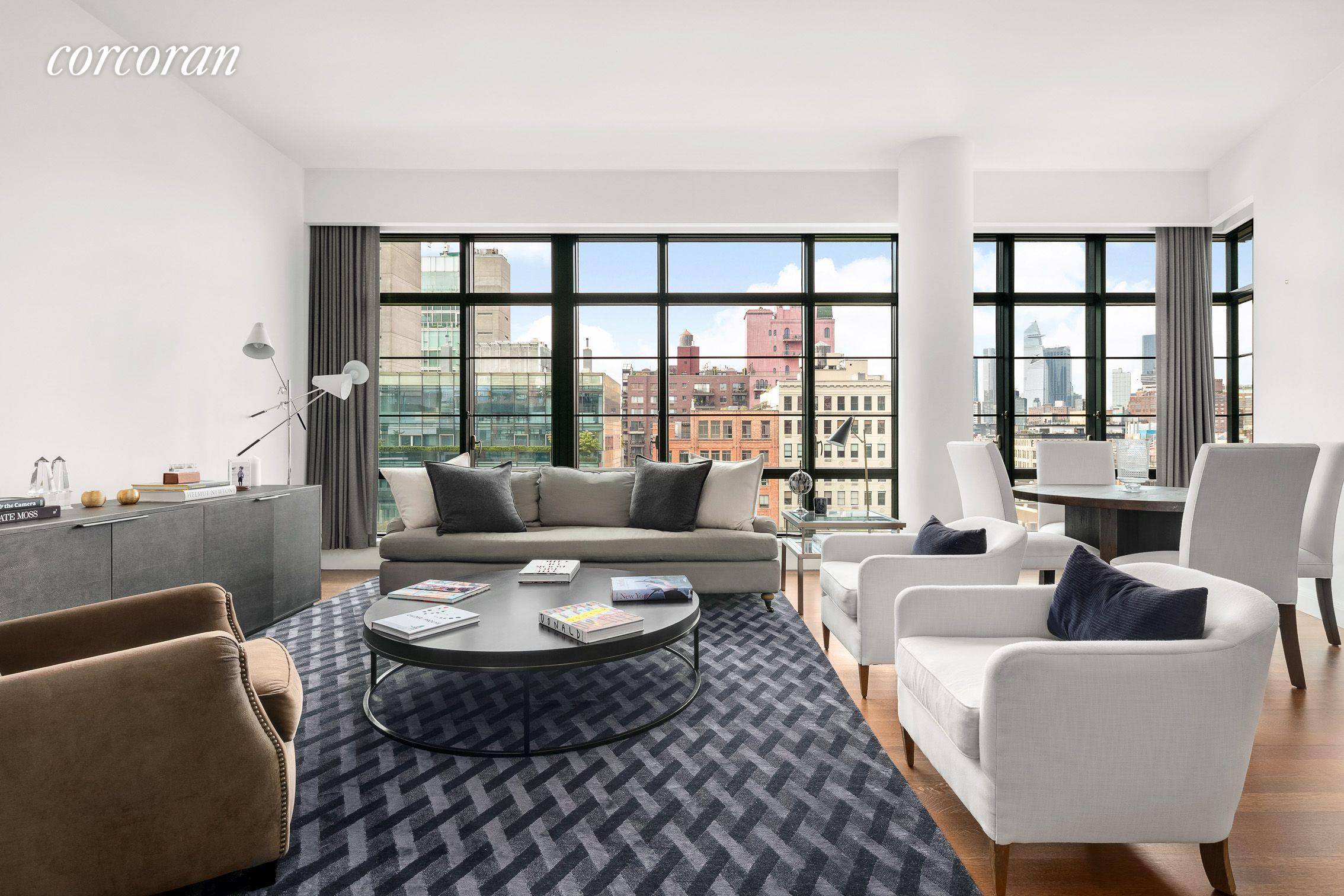 Bright and sunny large scaled two bedroom home at 150 Charles Street, a highly sought after full service condominium perfectly located in the West Village.