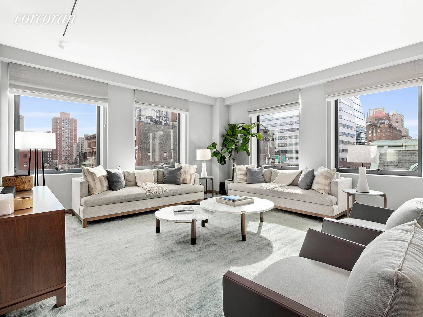 IMMEDIATE OCCUPANCY. This impeccably finished four bedroom, three and a half bath corner residence features dramatic 10 ceilings and oversized windows with southern and eastern exposures, bathing each room in ...